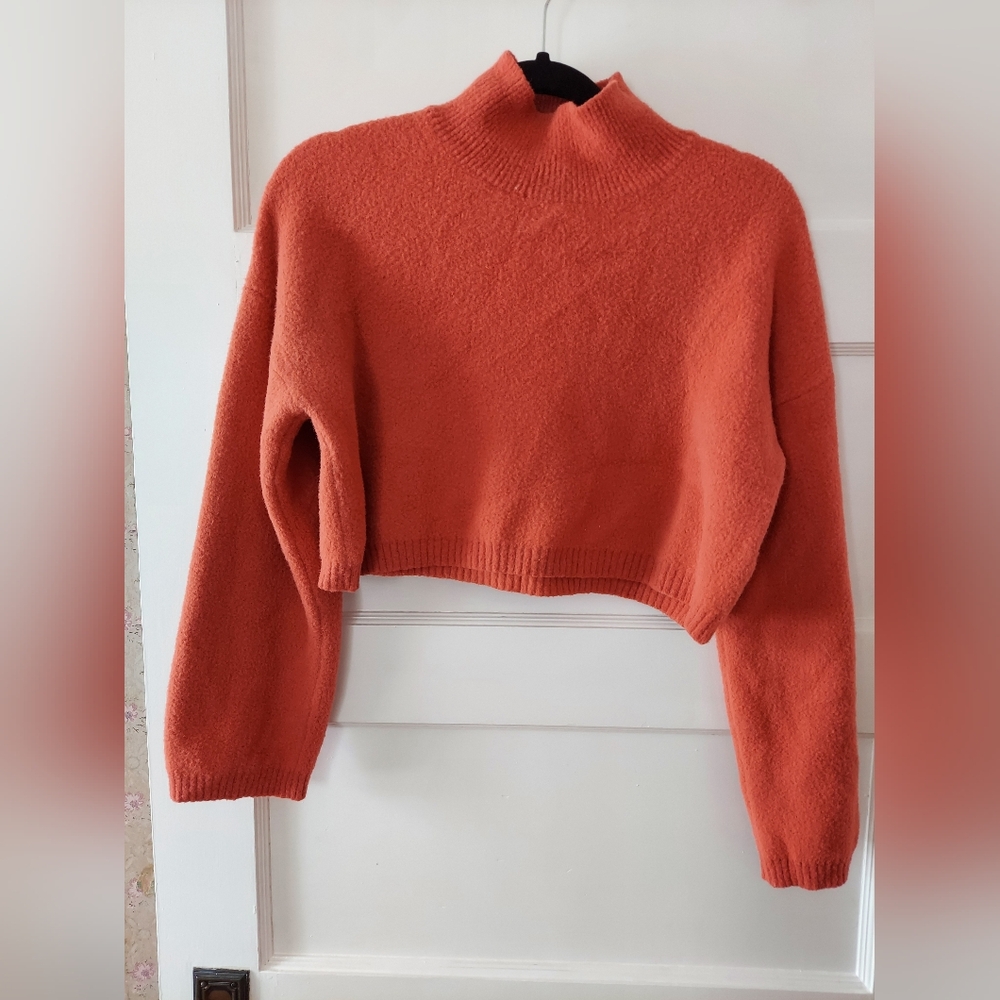 Faith & Zoe Cropped Mock Turtleneck Sweater